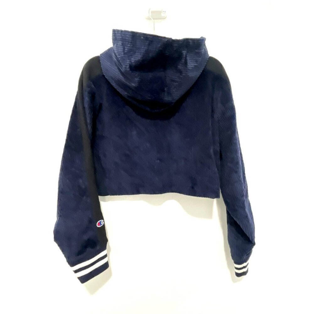 Champion Womens Reverse Weave Cropped Hoodie Navy/Black Size Small - Picture 5 of 6